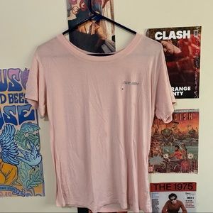 super soft “okay and?” graphic light pink tee
